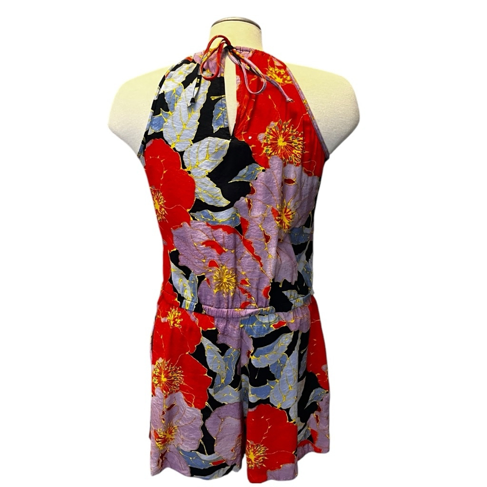 LOFT Petites Full Bloom Romper Jumpsuit Shorts, MP, Floral/Multi - Picture 10 of 15